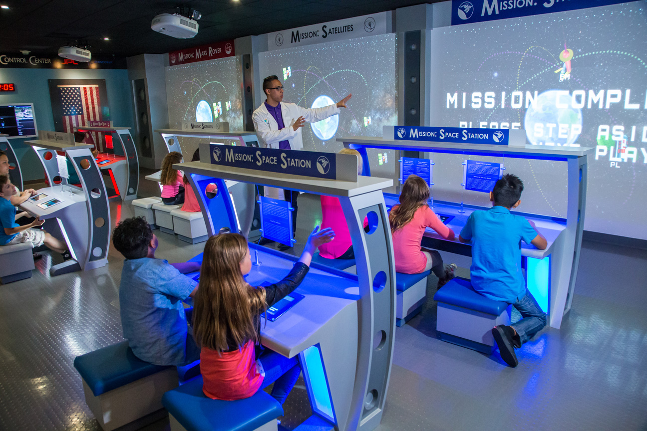 Mission Control Exhibit in Space Gallery in Orange County