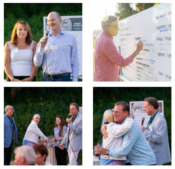 A photo collage of people speaking at an event.
