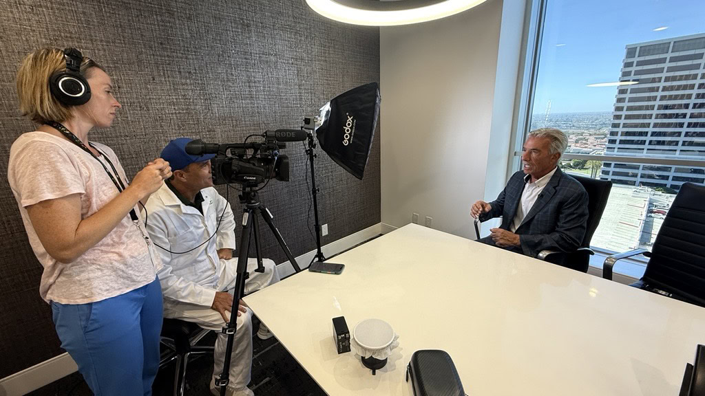 Cube Studios filming someone for video content.