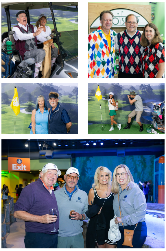 A collage of photos of people attending Discovery Cube OC's Gala.