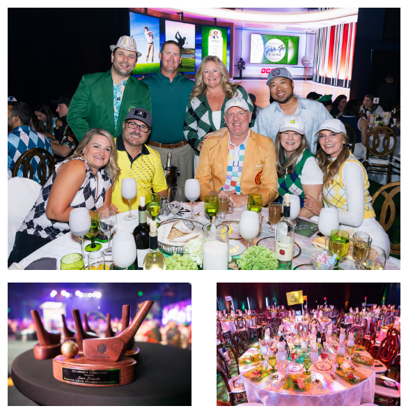 A collage of photos of people attending Discovery Cube OC's Gala.