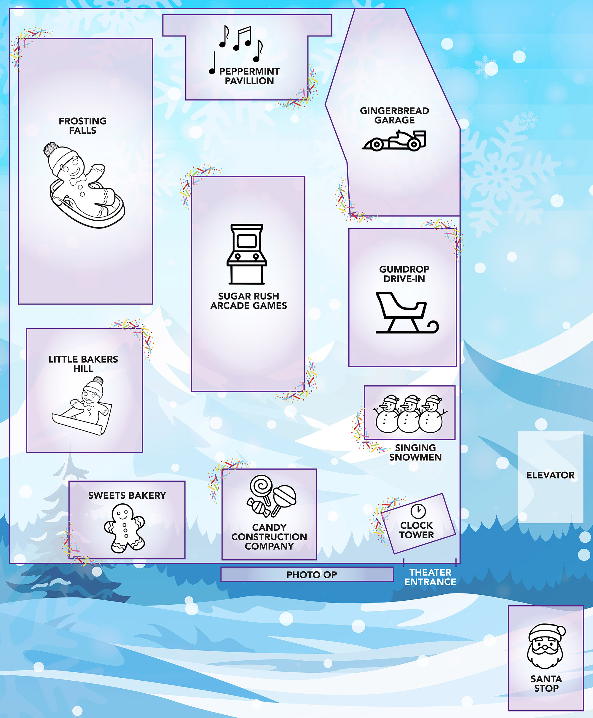 A map of Gingerbread Wonderland.